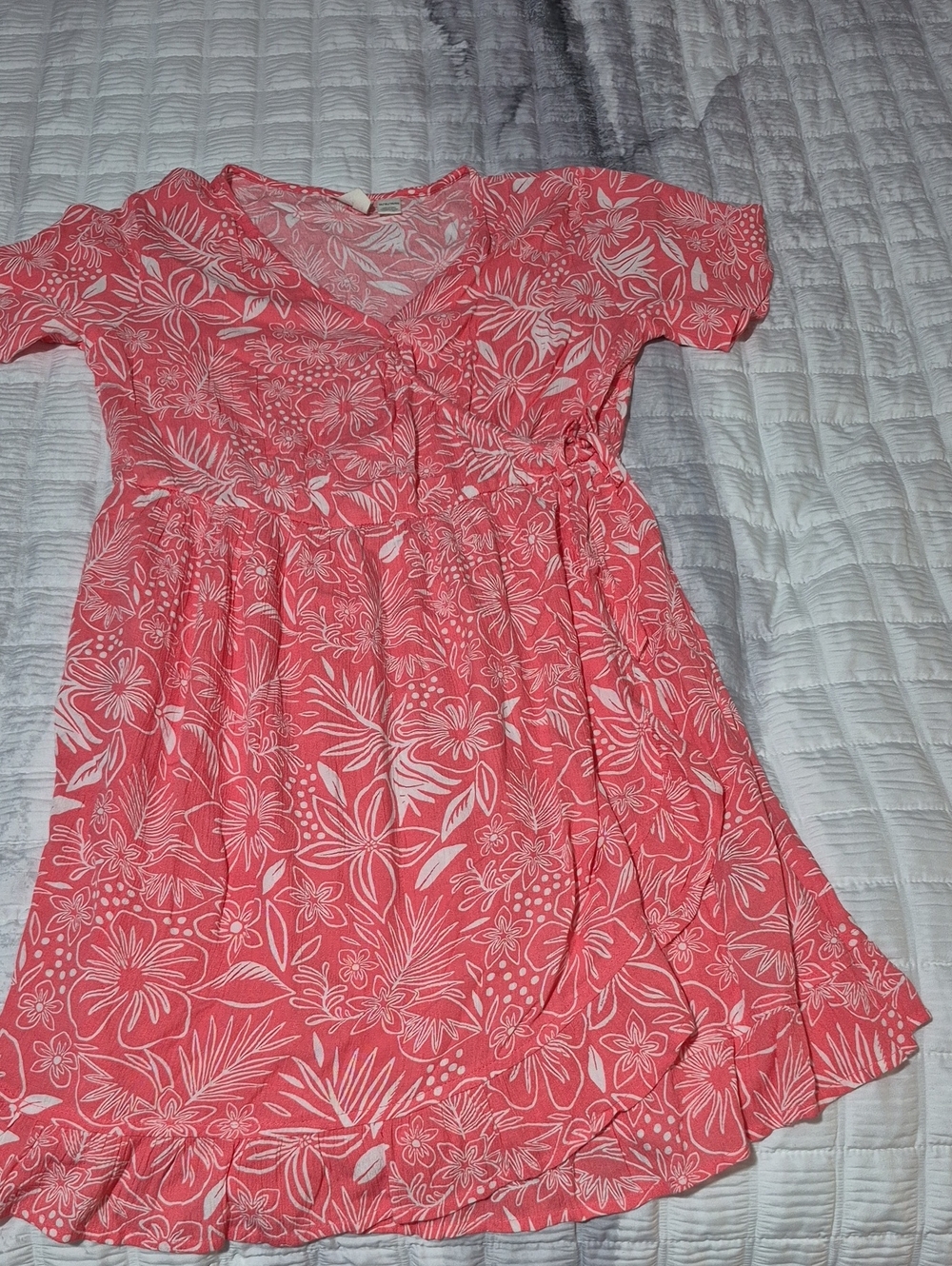 ROXY GIRL Coral Pink Floral Dress